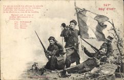 Regimiento de Militaria 141eme de la POSTAL de la VENDIMIA de la infantería