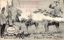 CPA Militaria 9eme Hussards 