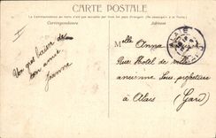 Districto de Militaria Nimes de la POSTAL de la VENDIMIA de la artillería