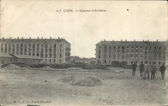 CPA Militaria Caen Caserne d'artillerie 