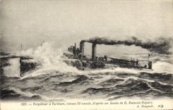 CPA Bateau Guerre Torpilleur a turbines 