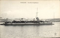CPA Bateau Guerre Toulon Contre torpilleur 