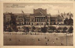 VINTAGE POSTCARD Leipzig Neues Theater Augustisplatz