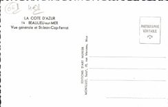 VINTAGE POSTCARD Beaulieu On Sea View and St Jean Cape Ferrat