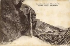 VINTAGE POSTCARD Cascade and Tunnel of Escaffarels Route of Annot have Entrevaux