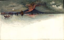 VINTAGE POSTCARD Vesuvio Volcano