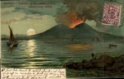 VINTAGE POSTCARD Volcano Napoli Vesuvio in eruzione November 1899