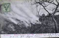 CPA Volcan Eruzione del Vesuvio Aprile 1906 Un torrente di lava 