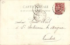 VINTAGE POSTCARD Amelie les Bains Catalan with hunting Hairdresser Wig maker