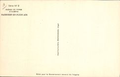 VINTAGE POSTCARD Barbers in the open air Hairdresser Wig maker Algeria