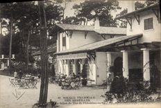 VINTAGE POSTCARD Thermal spring of Abatilles the living room of the of the establishment