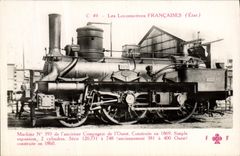 VINTAGE POSTCARD Train Engine Machine 393 of the old company of the West