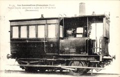 CPA Train Locomotive Voiture postale automobile a vapeur de la Cie du Nord 