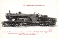 VINTAGE POSTCARD Train Engine Machine 2741 has vapor saturee