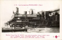 VINTAGE POSTCARD Train Engine Machine Cuts Wind 220.011