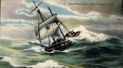 CPA Bateau voilier Brig goelette fuyant devant le temps