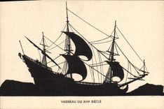 VINTAGE POSTCARD sailing Boat Vessel of 17th