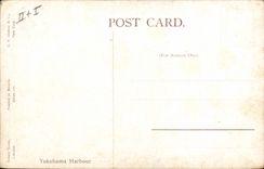 VINTAGE POSTCARD sailing Boat Yokohama Harbor Volcano