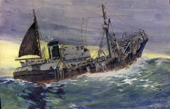 CPA Bateau Peche Chalutier de grande peche ramassant son chalut Sebille