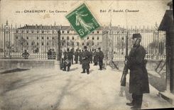 POSTAL Militaria Chaumont de la VENDIMIA los cuarteles