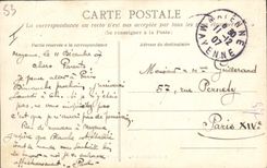 POSTAL Militaria Mayenne de la VENDIMIA los cuarteles de Mayran