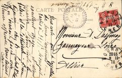 Artillería de Carnot del districto de Militaria Bourges de la POSTAL de la VENDIMIA