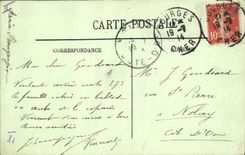 POSTAL Militaria Bourges de la VENDIMIA los cuarteles del regimiento 37eme de la artillería