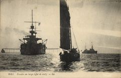 VINTAGE POSTCARD Boat Squadron with the broad Night effect