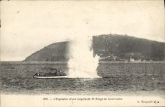 CPA Bateau Explosion d'une torpille de 10 kilogs de fulmi coton 