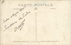 CARTE PHOTO Salins d'Hyeres 1925 Bateau de guerre