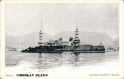 VINTAGE POSTCARD Bateau Armours squadron has Toulon Chocolat Klaus