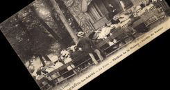 VINTAGE POSTCARD Luxeuil les Bains Tosca Theater of nature Garden of the casino