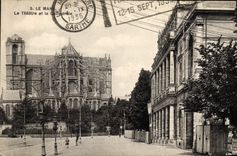 VINTAGE POSTCARD Mans the Theater and the cathedral