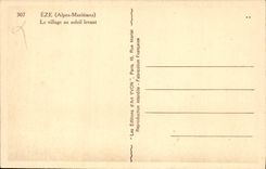 POSTAL Eze de la VENDIMIA la aldea con el sol de levantamiento