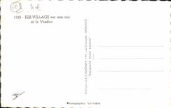 POSTAL Eze Viliage de la VENDIMIA en su roca y el viaducto