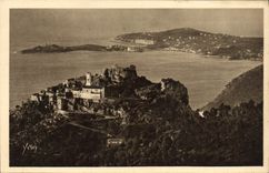 CPA Eze Vue Generale du Village prise de la Route de la Grande corniche de Nice a Menton
