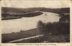 VINTAGE POSTCARD the Seine Port Shore of the Seine Towards Morsang