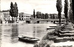 MODERN CARD Melun Banks of the island the Seine and the bridge Jeanne d' Arc