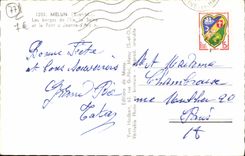 MODERN CARD Melun Banks of the island the Seine and the bridge Jeanne d' Arc