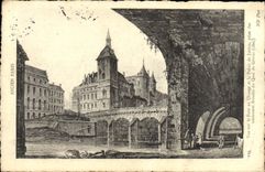 CPA Ancien Paris Vue sur le pont au change et le palais de justice prise des anciennes arcades du quai de Gevres 1805
