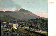 VINTAGE POSTCARD Napoli Volcano It Vesuvio the ultima eurione