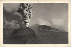 VINTAGE POSTCARD Volcano Vesuvio Cono power station