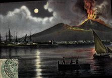 CPA Volcan Napoli Marina co Vesuvio vista dal Punto Frenso