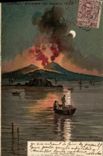VINTAGE POSTCARD Volcano Napoli Eruzione del Vesuvio 1872