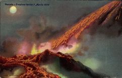 VINTAGE POSTCARD Volcano Vesuvio Eruzione lavica 7 Aprile 1906