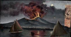 CPA Volcan Napoli Il Vesuvio in eruzione Aprile 1906