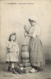 VINTAGE POSTCARD Folklore the Resident of Sarthe Manufacture of butter the Sarthe TOP