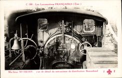 VINTAGE POSTCARD Train Engine Machine 030.858 Sight of detail of the mechanism of Bonnefond distribution