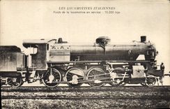 VINTAGE POSTCARD Train Italian Engine Machine Italy italia