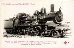 VINTAGE POSTCARD Train Engine Machine 2703